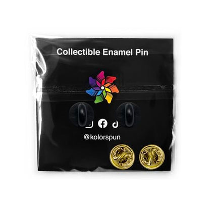 Kolorspun Hustle Enamel Lapel Pin - color: White