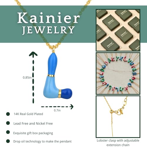 Kainier Bubble Letter Initial Necklace for Women, Colorful Balloon Alphabet Name Pendant Dainty Cute 14K Gold Plated Necklaces Jewelry Gifts… - color: Colourful, style: L
