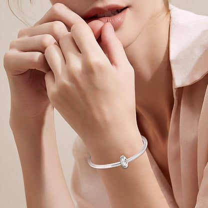 Annmors S925 Clip Spacer Safety Chain Stopper Charms for Pandora, Gift Mom Daughter Friend Sister Wife Grandma Girlfriend Fmaily On Christmas Mothers Valentines Halloween Graduation - color: C05-2pcs Silicon Spacer