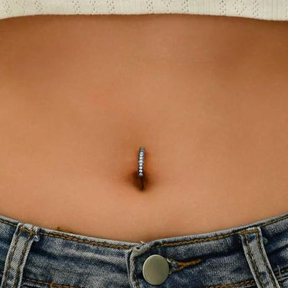 16G Labret Stud, G23 Titanium Vertical Labret Lip Piercing Jewelry, Gold Eyebrow Ring Clicker Belly Button Ring Hoop For Women Men - color: Black, size: 8mm Clear CZ