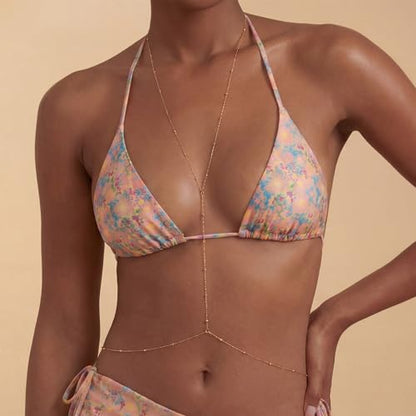 Gold Body Chain for Women, Adjustable Layered Beach Bikini Jewelry | Belly Chain, Waist Chain, Sexy Body Jewelry, Adjustable Fit, Back Chain, Beach Vacation, Festival & Concert - color: Gold-3