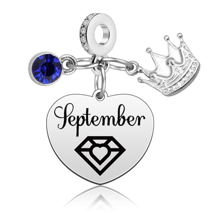Birthday Gifts for Women Birthstone Charms for Bracelets Necklaces Jewelry Gift for Mom Wife Daughter Granddaughter Niece Sister Girlfriend - color: September
