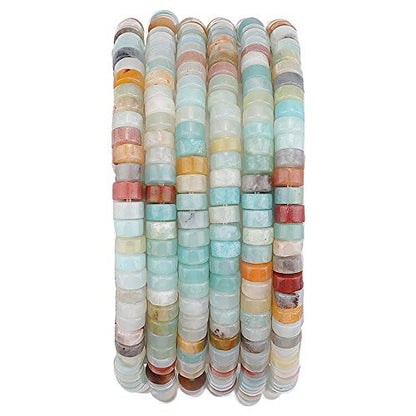 BEADIA Natural Amazonite Spacer Beads Caps Loose Semi Gemstone for Beading Jewelry Making 4mmx2mm 38cm - color: Amazonite, size: Round 4mm x 2mm