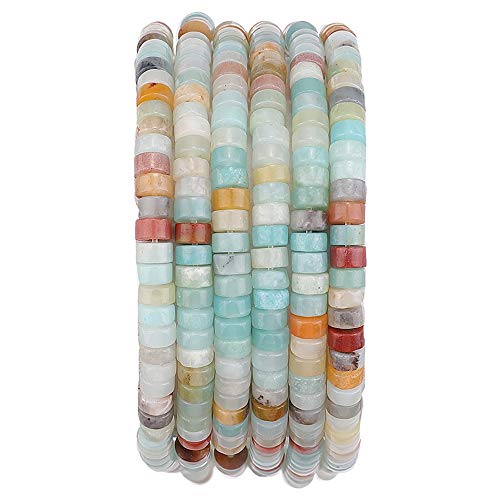 BEADIA Natural Amazonite Spacer Beads Caps Loose Semi Gemstone for Beading Jewelry Making 4mmx2mm 38cm - color: Amazonite, size: Round 4mm x 2mm