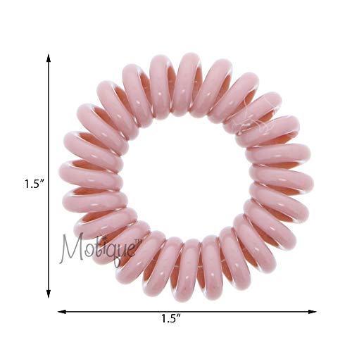 Small Coil Hair Ties For Girls - Set of 6 Tan - color: Tan