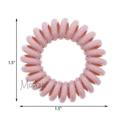 Small Coil Hair Ties For Girls - Set of 6 Tan - color: Tan