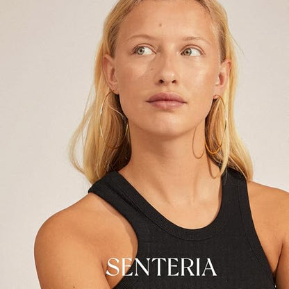 Senteria Thin Gold Hoop Earrings for Women 14K Gold Plated 30/40/50/60/70mm | Hypoallergenic 925 Sterling Silver Post Lightweight Endless Large Big Gold Hoop Earrings Lead-Free Nickel-Free Sensitive Ears - color: 40mm Gold