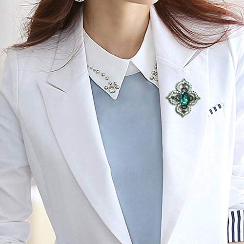 Brooch Pins for Women Girls Fashion Flower Crystal Rhinestone Pearl Jewelry - color: Color 4