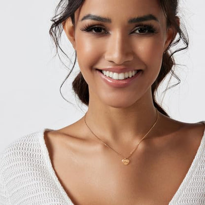 Zeffy Dainty Gold Heart Necklace for Women Trendy 14K Gold/Silver Plate Cute Heart Pendant Choker Necklaces Gold Love Heart Chain Necklace for Women Dainty Gold Jewelry Gifts for Women - style: LOVE Heart Necklace-Gold