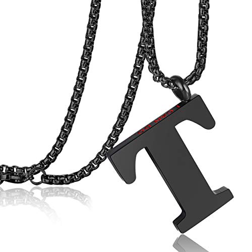 Rehoboth Initial 26 Large Letter A to Z Pendant Necklaces for Teens Women Men 24 Inch Chains - style: T