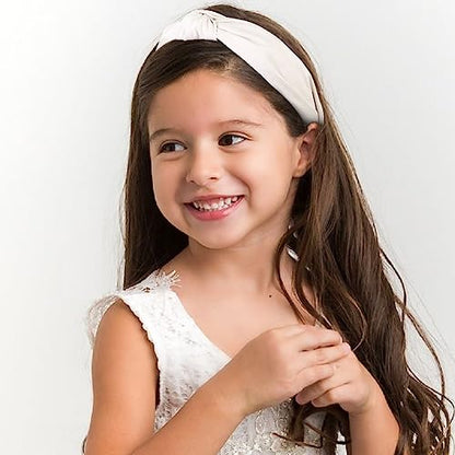 Huachi Leather Headbands for Women - Knotted Fashion Top Knot Headband, Creamy White Hairband for Girls - Hair Accessories - color: Cream White
