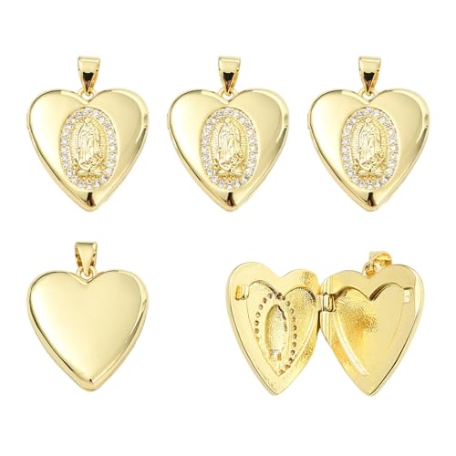 Mary Photo Locket Charms for Jewelry Making Brass Frame Charms Memorial Bracelet Necklace Earring Keychain - style: Heart