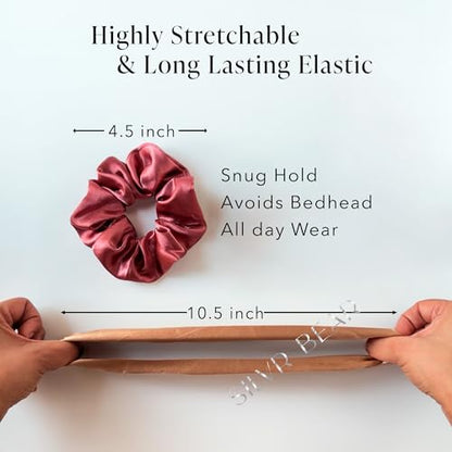 SILVR BEAR Luxury Satin Scrunchies, Satin Hair Ties for Thick & Curly Hair, Brown Scrunchies for Women and Girls, Softer than Silk Hair Ties (Earthy Shades) - color: Earthy Shades
