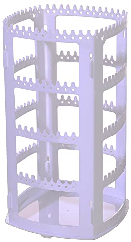 Sooyee White Earring Organizer, 360 Rotating Earring Holder, 4 Tiers Jewelry Rack Display Classic Stand, 156 Holes and 160 Grooves for Necklaces Earrings Piercings - color: White