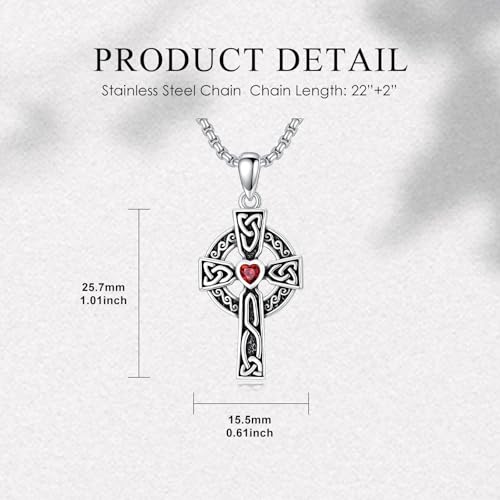Cross Necklace for Men Women 925 Sterling Silver Cross Pendant Necklace Christian Religious Jewelry Gifts for Anniversary - color: 8-Celtic cross-1