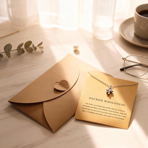 Baydurcan Dainty Silver Necklace for Women Ankh Horse Celtic Necklace Gifts | Dainty charm gifts for friends sister mother, birthday, christmas, graduation gifts. Ready to give with card & envelope. - style: Eye of Horus