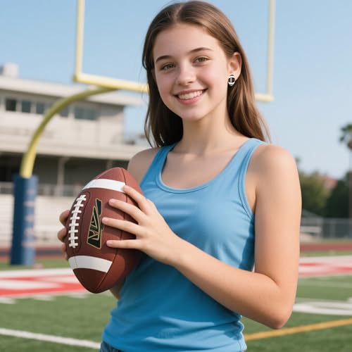 Gold Stud Earring Gifts For Teens Women Hypoallergenic Golf Baseball Football Basketball Soccer Volleyball Sport Earrings For Women - color: Football earring