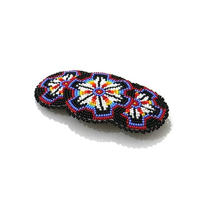 Beaded Hair Clips Native American Style Handmade Collection (Black) - color: Black