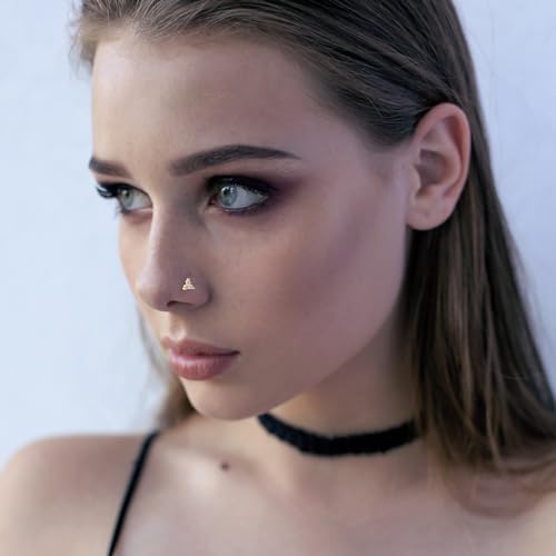 23-40 Pcs Gold Nose Rings & Studs - 18G & 20G Nose Piercing Jewelry - L Shape, Hoop & Screw Body Jewelry for Women & Men - color: Gold-G-24pcs