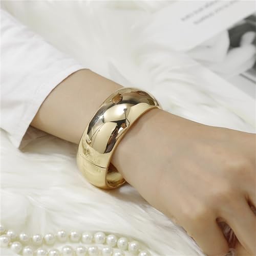 YMBYCM Gold Chunky Bangle Bracelets for Women | Trendy Wide Chunky Cuff Bracelets Wrap Bracelet Fashion Jewelry Accessories - color: E-G