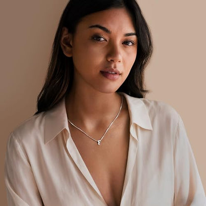 Bubble Gold Initial Necklaces for Women,14K Gold Plated A-Z Initial Necklaces for Women, Chunky balloon letter name Pendant Necklace Fashion Jewelry Gifts - color: F, style: Silver