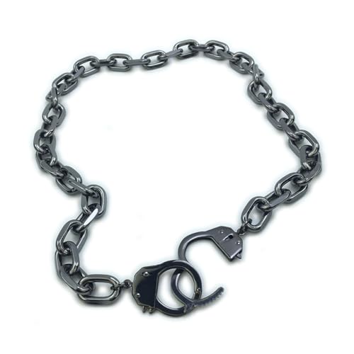 Succuba Stainless Steel Handcuff Choker Necklace Chain Pendant Choker Collar Necklace for Women and Men from 16 to 24 Inches with Box - color: A, size: 18 Inches