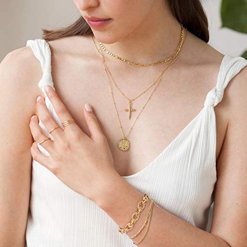 SOFYBJA 18k Gold Plated Personalized Chunky Cuban Oval Link Chain Bracelets for Men Toggle Rope Bracelet Jewelry for Women - style: oval bracelet