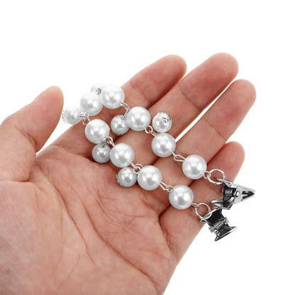 Elegant Vintage Pearl Cardigan Collar Clips for Women No Fastener Design Alloy Sweater Clips for Autumn and Winter Fashion