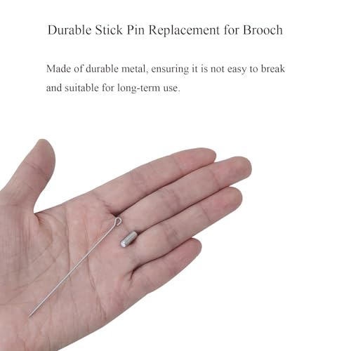 20Pcs Brooch Pin Stick for Jewelry Making, Silver Brooch Stick Pin 70 mm Long Lapel Brooch Metal Safety Pin Stick with Stopper Ends Hat Pin for Boutonniere Jewelry Making