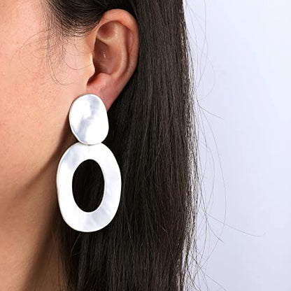 Women's Statement Clip-On Earrings Hypoallergenic Lightweight Clip Earrings - color: oval hollow