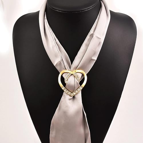 Long tiantian 6PCS Scarf Ring Clip Scarf Rings for Women Button Covers for Women Blouses Shirt Tightener Clip Cinch Pin Clothes Jewelry - color: 2pcs Heart