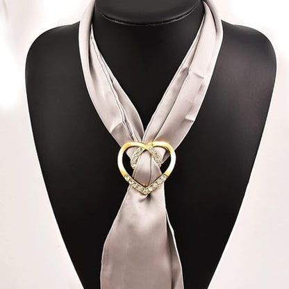 Long tiantian 6PCS Scarf Ring Clip Scarf Rings for Women Button Covers for Women Blouses Shirt Tightener Clip Cinch Pin Clothes Jewelry - color: 2pcs Heart