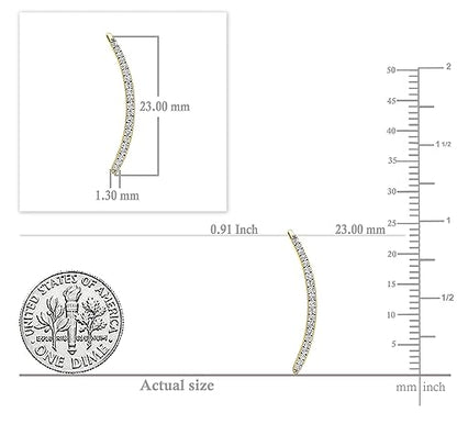 Dazzlingrock Round White Natural Diamond Crawler Climber Earrings | 0.18 Ctw | Women - color: Yellow Gold, size: 10K - Metal Stamp