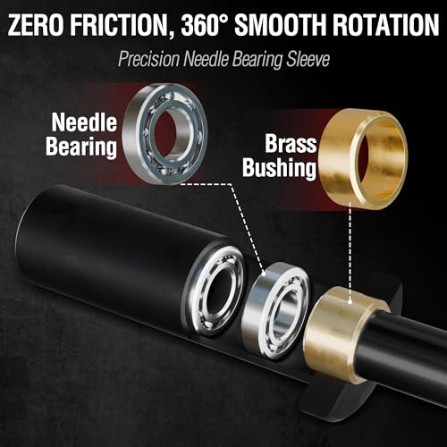 Mikolo EZ Curl Bar, 2 Inch Olympic Curl Bar for Biceps and Triceps, 47” Curling Bar with Knurled Grip, 700LB Barbell Bar with Multi-Angle Wrist-Friendly Design - color: Black