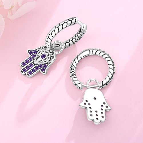 925 Sterling Silver Hoop Earrings Drop Dangle Earrings for Women Hypoallergenic Earring Trendy Huggie Earring Cute Graduation Birthday Gifts Jewelry for Women - color: Lucky Hand earrings