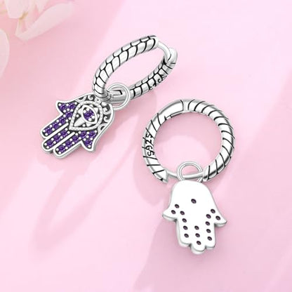 925 Sterling Silver Hoop Earrings Drop Dangle Earrings for Women Hypoallergenic Earring Trendy Huggie Earring Cute Graduation Birthday Gifts Jewelry for Women - color: Lucky Hand earrings