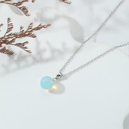 Natural Jade Necklace for Women Sterling Silver Adjustable Handmade Green Jade Pendant Necklaces Healing Crystal Necklace Good Luck Gift for Her - style: Moonstone Necklace