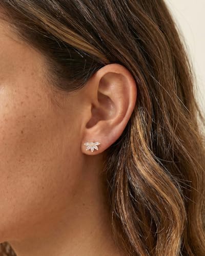 Flat Back Earrings for Women Cartilage Helix | Comfortable Dainty Cute Dragon Bee Bird Phoenix Dragonfly Cute Animal Leaf Spiral Rhombus Design Flatback Stud Earrings - color: gold maple leaf
