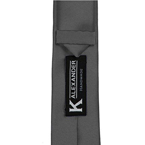 K. Alexander Skinny Ties - Multiple Solid Colors - Classic 2" width - color: Charcoal