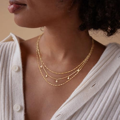 XIXINI Layered Necklaces for Women, Dainty Gold Necklace Stack 14k Gold Plated Layering Pendant Necklace Set Simple Statement Gold Necklaces for Women Trendy Fashion Waterproof Gold Jewelry - color: Gold-Set 1