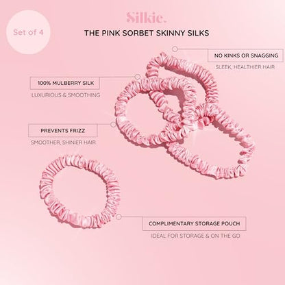 SILKIE x4 Set 100% Pure Mulberry Silk (Pink Sorbet) - color: Pink Sorbet