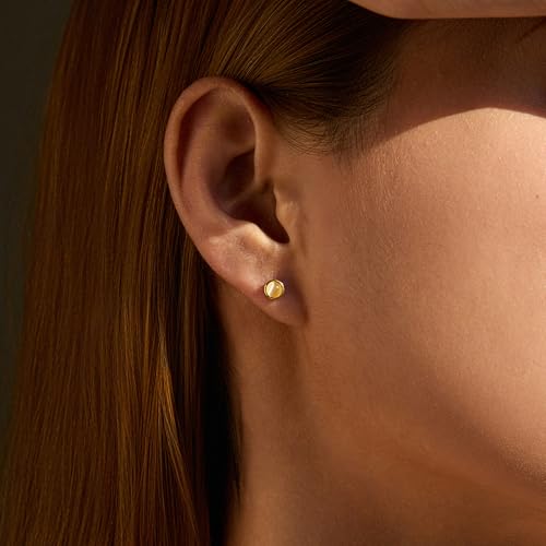 CHIC & ARTSY 18K Gold Plated Solid 925 Sterling Silver Flat Back Earrings for Women Multiple Piercings Screw Back Earrings Cartilage Hypoallergenic Jewelry - style: 925 Silver Flat Back #02