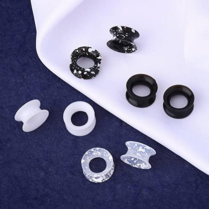 OUFER 8PCS Silicone Ear Gauges Flexible Ear Tunnels Plugs Stretchers Expander Double Flared Flesh Ear Piercing Jewelry for Women Men - color: 7/16"(11mm)