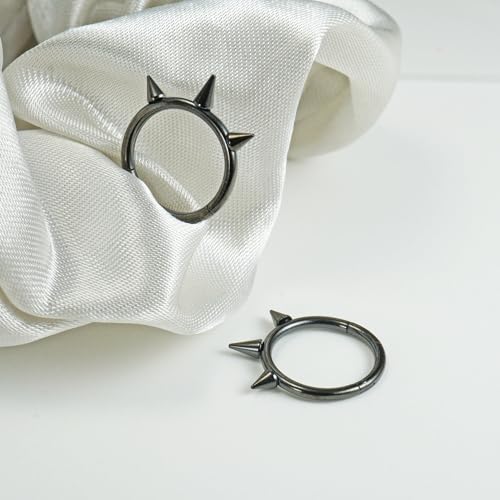 16G 2PCs Spike Clicker Snake Bite Jewelry, Septum Ring, Hoop Lip Rings Snake Bites, Labret Jewelry for Lip Piercing, Cartilage Hoop Earrings, 8mm 10mm 12mm - color: Black-2PCs, size: 16G-10mm