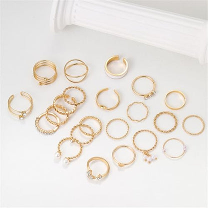 Knuckle Rings Set for Women, Dainty Stackable Midi Rings Simple Stacking Joint Finger Rings Pack Adjustable Cute Butterfly Heart Rings Mixed Size - style: C-22Pcs