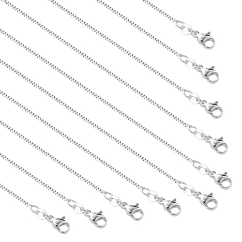 YOUBEIYEE 10 Pack Silver Necklace Set Delicate Square Rolo Chains Bulk | for Women Jewelry Making DIY - color: Silver Box