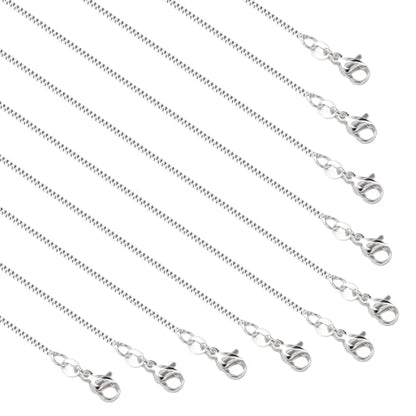 YOUBEIYEE 10 Pack Silver Necklace Set Delicate Square Rolo Chains Bulk | for Women Jewelry Making DIY - color: Silver Box