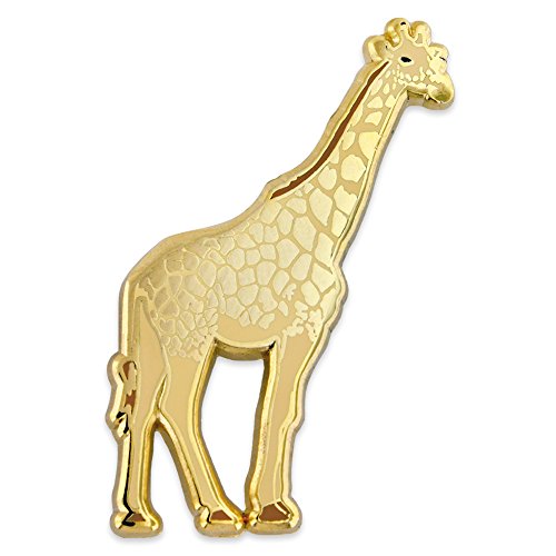PinMart Wild Animal Enamel Lapel Pin - color: Gold Giraffe, size: 5 Pack