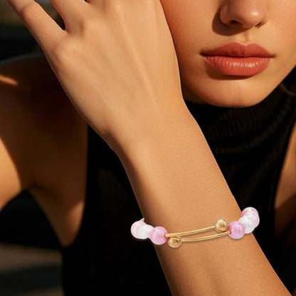 Beebeecraft 6Pcs Adjustable Bangle Bracelets Real 18K Gold Plated Stainless Steel Stackable Half Open Blank Cuff Bangles with Detachable Balls for Jewellery Making Bracelet DIY Crafts Findings - color: Gold, size: 5cm