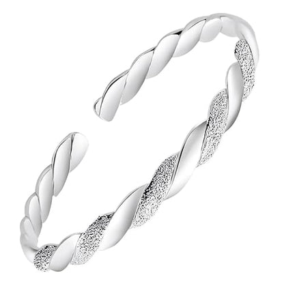 925 Sterling Silver Bangles For Women Handmade Silver Bangles Open Adjustable Bangle Bracelets For Women Silver Open Cuff Bracelets Stackable Wrap Bangles Festival Jewelry Gifts - color: Style 22
